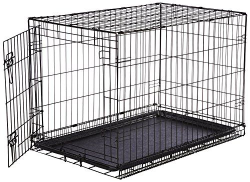 Photo 2 of AmazonBasics Single Door Folding Metal Cage Crate For Dog or Puppy - 36 x 23 x 25 Inches