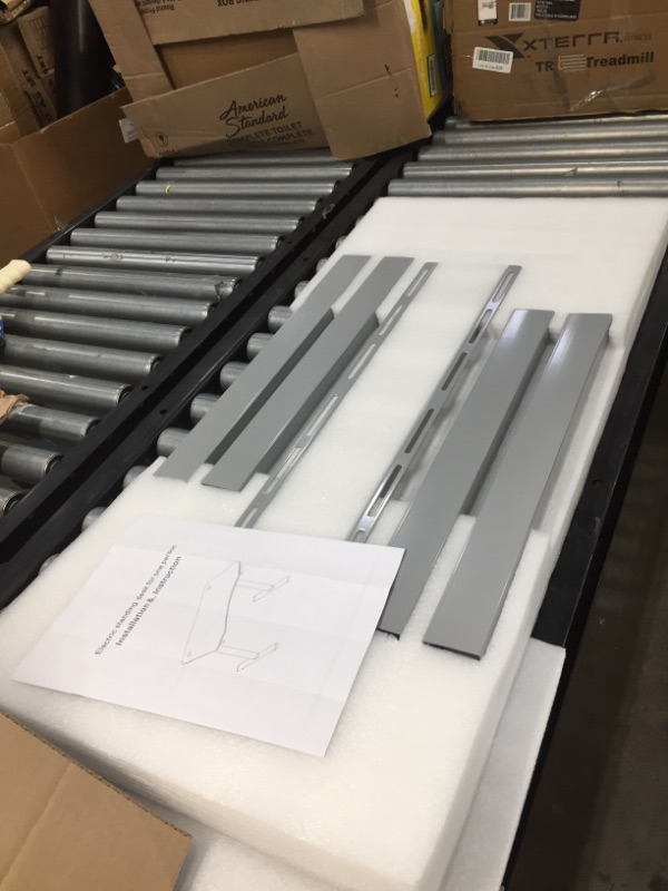 Photo 1 of  Electric Height Adjustable Standing Desk, 55 x 28 Inches One Piece Curved Top Sit Stand Desk, Quick Install, Ultra-Quiet Adjustment Home Office Motorized Desk- PARTS ONLY
**MISSING TABLE TOP, FRAMES ONLY PARTS ONLY**