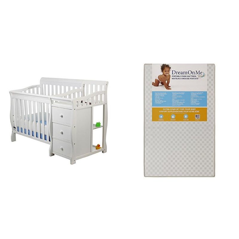 Photo 1 of Dream On Me Jayden 4 in 1 Convertible Portable Crib w/ Changer , White
