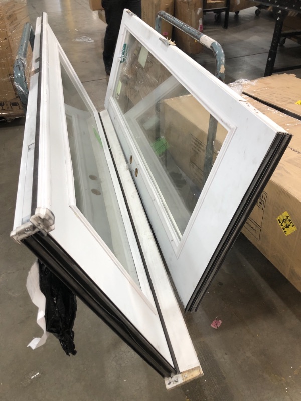 Photo 1 of 72-in x 80-in Tempered Clear Glass Primed Steel Left-Hand Inswing Prehung Double Door French Patio Door ENERGY STAR Northern Zone ENERGY STAR North/Central Zone DOORS ONLY 
