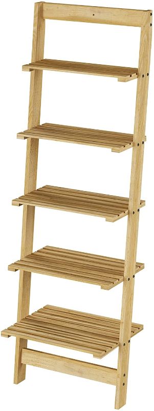 Photo 1 of Lavish Home 5-Tier Ladder Shelf, Blonde Finish