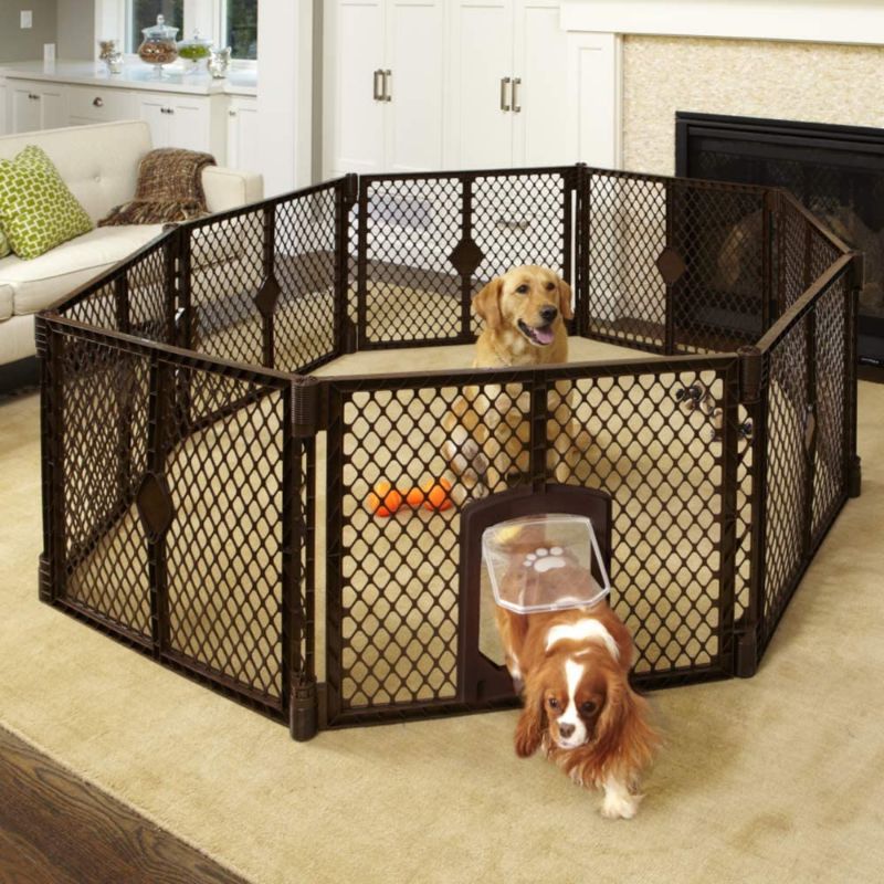 North State Industries Pet Containment Play Pen with Swinging Dog Door ...