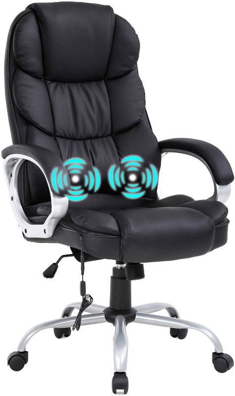 Photo 1 of Home Office Chair Massage Desk Chair Ergonomic Computer Chair with Lumbar Support Headrest Armrest High Back Task Chair Rolling Swivel PU Leather Executive Chair

//MINOR DAMAGE WITH TEAR 