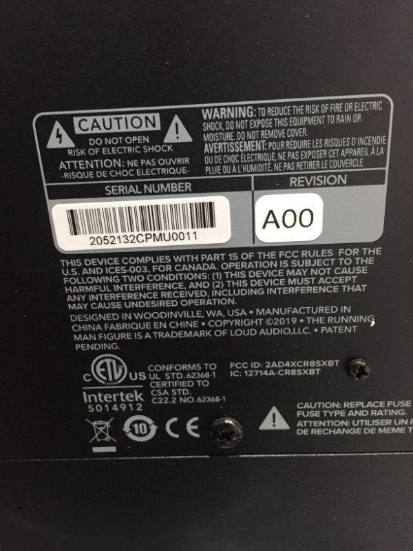 Photo 4 of Mackie CR8S-XBT 8" Creative Reference Multimedia Subwoofer with Bluetooth and CRDV

//TESTED AND FUNCTIONAL 
