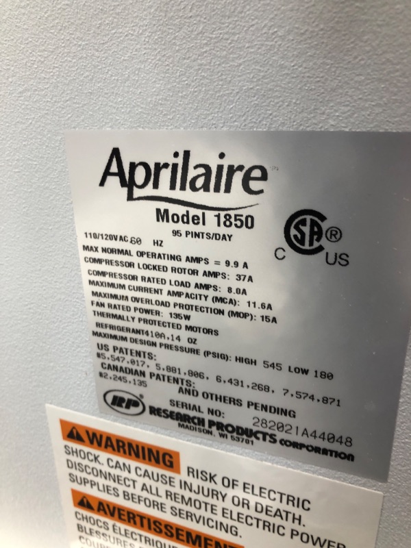 Photo 6 of Aprilaire 95 Pint Whole Home Dehumidifier E100
2.5 x 27 x 16