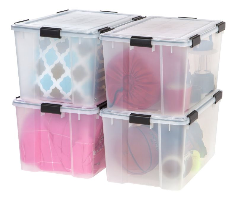 Photo 1 of 4 pack IRIS USA 74 Quart WEATHERTIGHT® Storage Box, Clear