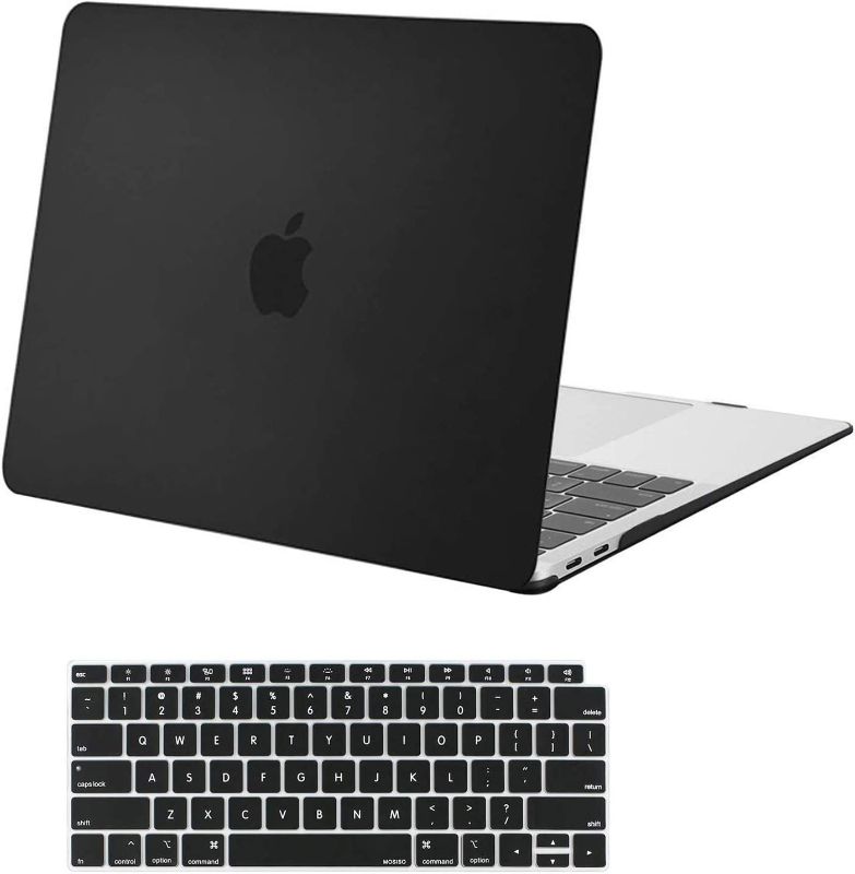 Photo 1 of  MacBook Air 13 inch Case 2022 2021 2020 2019 2018 Release A2337 M1 A2179 A1932 Retina Display with Touch ID, Plastic Hard Shell Case & Keyboard Cover Skin, Black