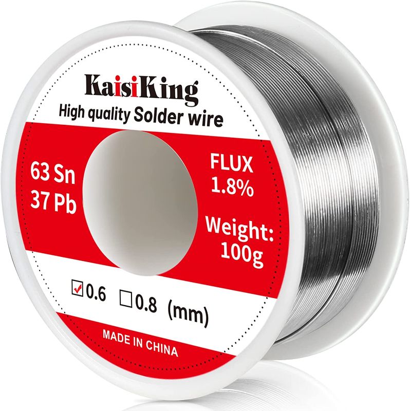 Photo 1 of ***2 Pack*** Kaisiking 63-37 Solder Tin Lead Rosin Core Solder Wire for Electrical Soldering (0.6mm 100g)
