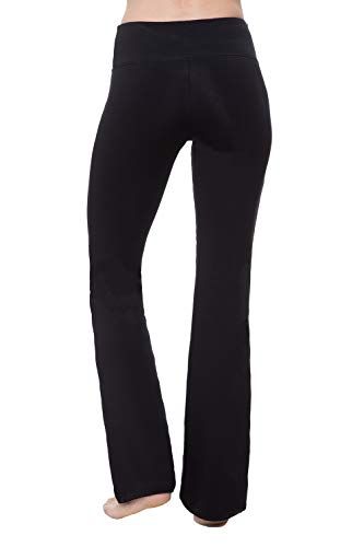 Photo 1 of Nirlon Women's Bootcut Yoga Pants High Waist Workout Leggings (Medium 32" Inseam, Black) + SYLICON BACK SCRUBBER
