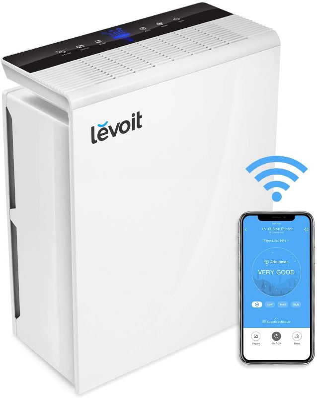 Photo 1 of LEVOIT Smart Wi-Fi Air Purifier Large Room, H13 True HEPA Filter, Smoke Eater and Odor Eliminator, Cleaners for Allergies and Pets, Mold Pollen Dust, Works with Alexa, LV-PUR131S, White AS IS USED, DAMAGED (NONFUNCTIONAL) PARTS ONLY, DOOR FALLS OFF
