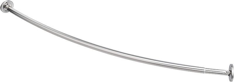 Photo 1 of Amazon Basics Extendable Curved Shower Rod - 48" to 72", Nickel
