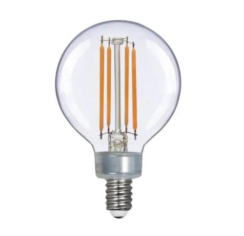 Photo 1 of EcoSmart
60-Watt Equivalent G16.5 ENERGY STAR and CEC Title 20 Dimmable Filament LED Light Bulb Soft White (3-Pack)
2 PACK