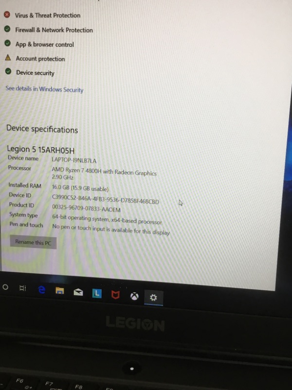 Photo 5 of Lenovo Legion 5 Gaming Laptop, 15.6" FHD (1920x1080) IPS Screen, AMD Ryzen 7 4800H Processor, 16GB DDR4, 512GB SSD, NVIDIA GTX 1660Ti, Windows 10, 82B1000AUS, Phantom Black