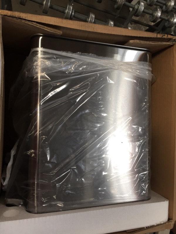 Photo 1 of 2.6 Gal. Stainless Steel Slim Step-On Trash Can