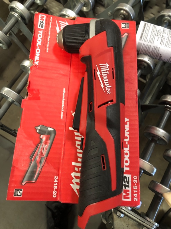 Photo 2 of Milwaukee 2415-20 M12 12-Volt Lithium-Ion Cordless Right Angle Drill, 3/4 In, Bare Tool, Medium
