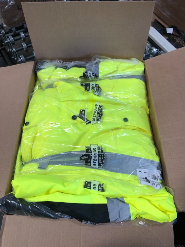 Photo 2 of High Visibility Reflective Winter Safety Jacket, Insulated Parka, ANSI Compliant, Ergodyne GloWear 8384,Lime,5X-Large
