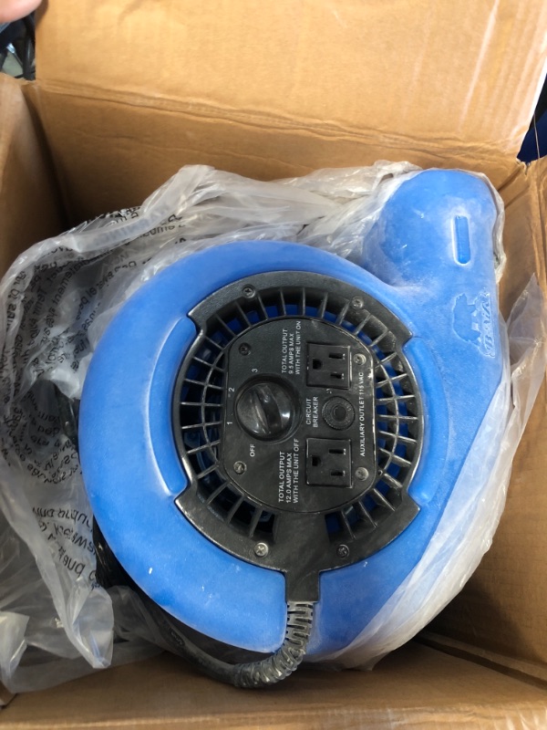 Photo 2 of B-Air
1/4 HP Air Mover Blower Fan for Water Damage Restoration Carpet Dryer Floor Home and Plumbing Use in Blue