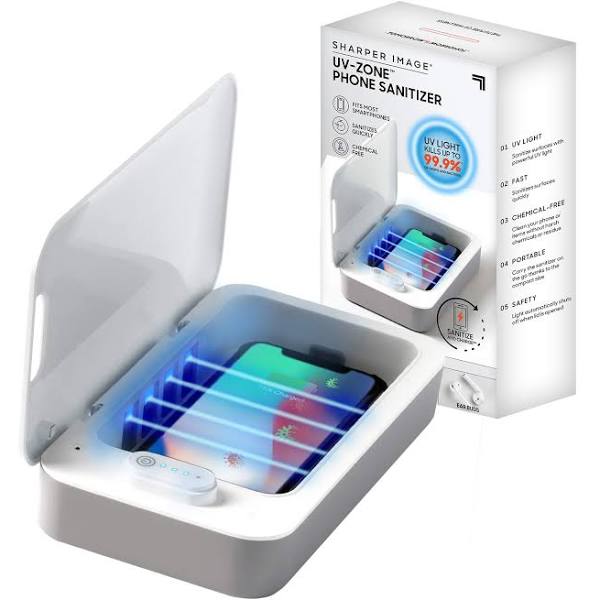 Photo 1 of UV Zone Phone Sanitizer by Sharper Image - Sanitize & Kill Bacteria on Smartphones, iPhone, Android, Air Pods, Credit Cards & More with UV Light
