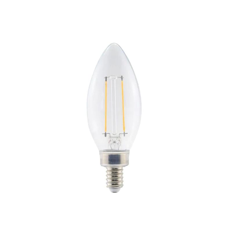 Photo 2 of 40-Watt Equivalent B11 Non-Dimmable CEC Clear Glass Filament Vintage Edison LED Light Bulb Daylight (8-Pack)
2 PACK