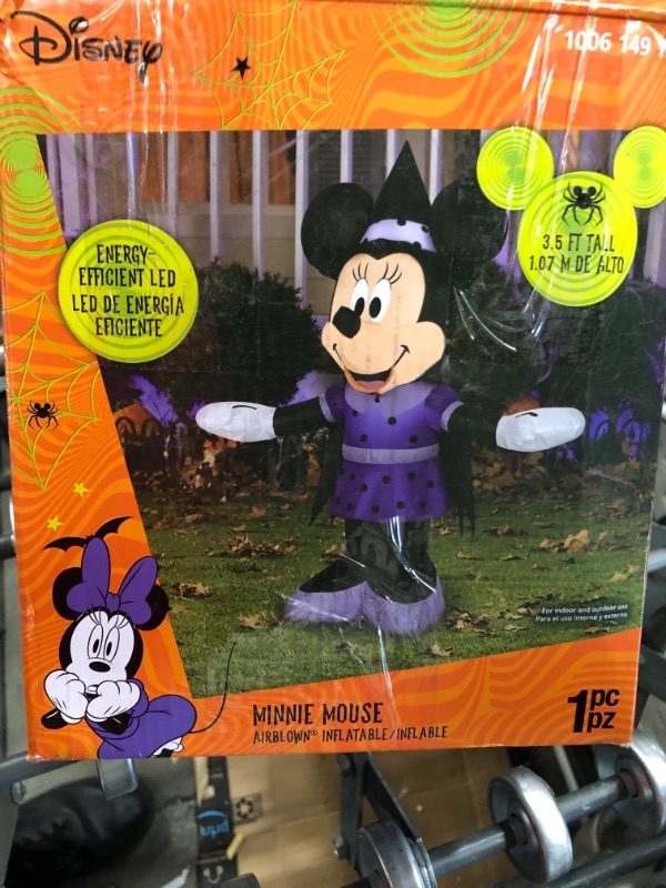 Photo 3 of 3.5 ft. Minnie in Purple Witch Costume Airblown Disney Halloween Inflatable