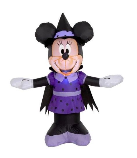 Photo 1 of 3.5 ft. Minnie in Purple Witch Costume Airblown Disney Halloween Inflatable