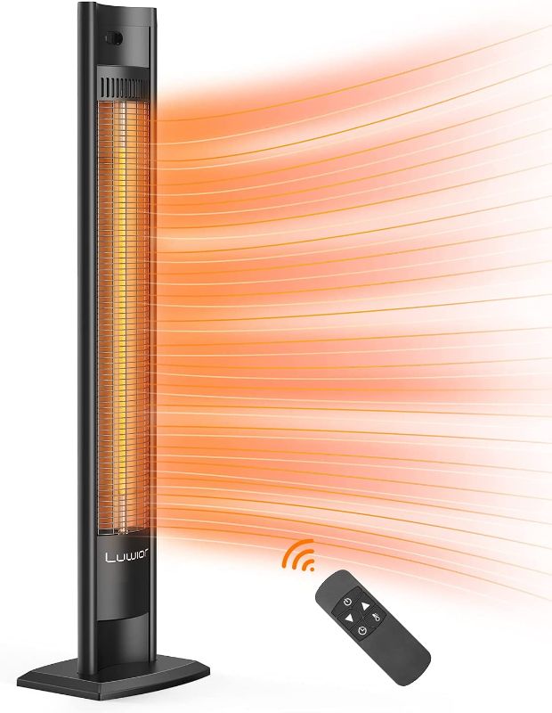 Photo 1 of Outdoor Patio Heater, Infrared Heater with Remote, 1500W 750W Garage Heater with 24H Timer, IPX5 Waterproof Space Heater for Outdoor Indoor Use, Quiet Radiant Heater with Tip-over/Overheat Protection
