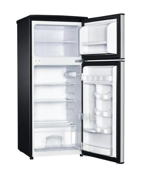 Photo 1 of Magic Chef
4.5 cu. ft. 2 Door Mini Fridge in Stainless Look with Freezer