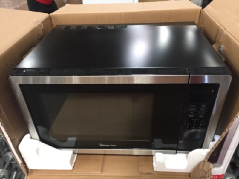 Photo 3 of Magic Chef
1.1 cu. ft. Countertop Microwave in Stainless Steel with Gray Cavity