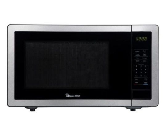 Photo 1 of Magic Chef
1.1 cu. ft. Countertop Microwave in Stainless Steel with Gray Cavity