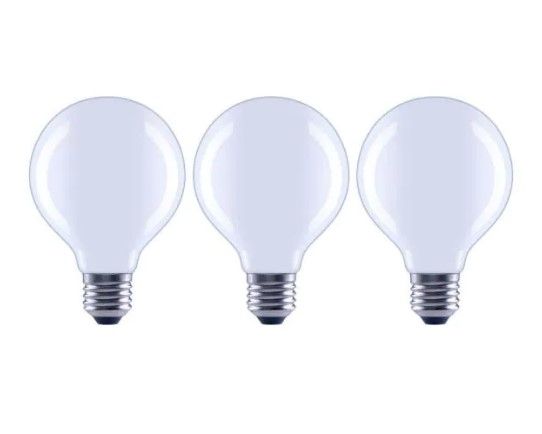 Photo 2 of EcoSmart
100-Watt Equivalent G25 Dimmable Globe Frosted Glass Filament LED Vintage Edison Light Bulb Daylight (3-Pack)