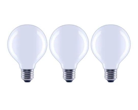 Photo 1 of EcoSmart
100-Watt Equivalent G25 Dimmable Globe Frosted Glass Filament LED Vintage Edison Light Bulb Daylight (3-Pack)