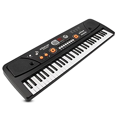 Photo 1 of SAOCOOL Piano Keyboards, 49 Keys Multifunction Piano Keyboard Electronic Piano Keyboard Music Piano with Microphone (Black)