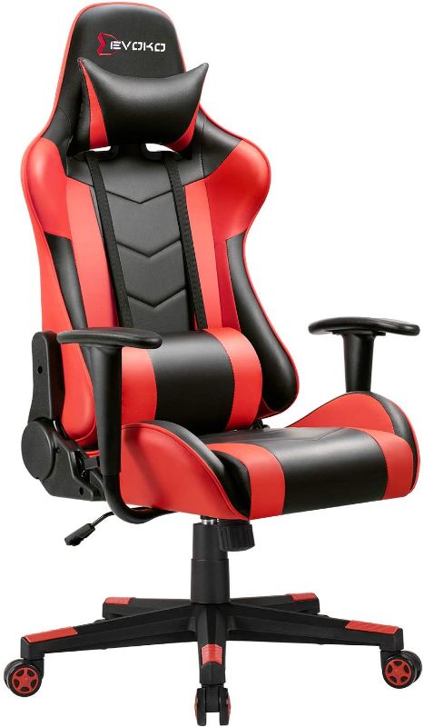 Photo 1 of S RACER Ergonomic Gaming Chair Racing Style Adjustable Height High Back PC Computer Chair with Headrest and Lumbar Support Executive Office Chair (Red)
