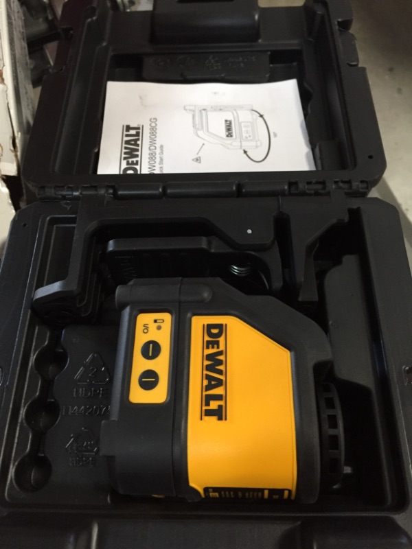 Photo 2 of DEWALT
165 ft. Red Self-Leveling Cross-Line Laser Level with (3) AA Batteries & Case