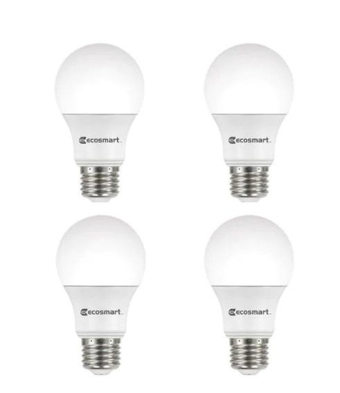 Photo 1 of EcoSmart
60-Watt Equivalent A19 Non-Dimmable LED Light Bulb Daylight (4-Pack)
2 PACK