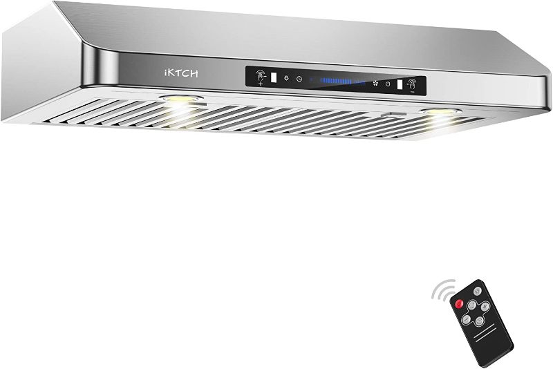 Photo 1 of IKTCH 42 Inch Under Cabinet Range Hood with 900-CFM, 4 Speed Gesture Sensing&Touch Control Panel, Stainless Steel Kitchen Vent with 3 Pcs Baffle Filters(IKC01-42)
