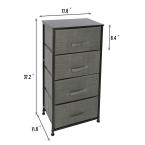 Photo 1 of 17.8 in. x 11.8 in. x 37.2 in. 4-Drawer Black Dresser Storage with Wooden Top