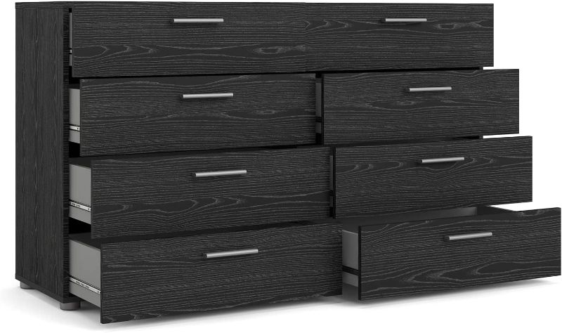 Photo 1 of *INCOMPLETE BOX 2 OF 2* Tvilum Austin 8 Drawer Double Dresser, Black Woodgrain *INCOMPLETE BOX 2 OF 2*
