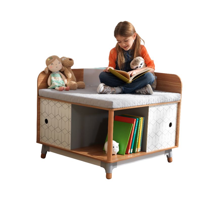 Photo 1 of KidKraft Mid-Century Kid Corner Reading Nook in Grey
