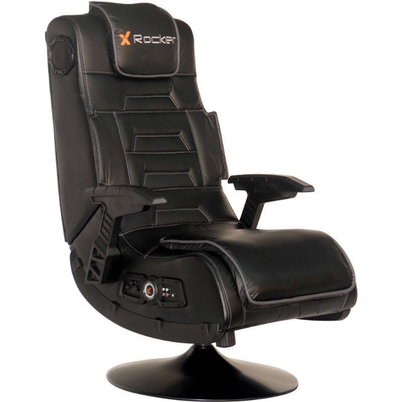 Photo 1 of X Rocker Pro Series Pedestal Wireless 2.1 Gaming Chair Rocker, Black
