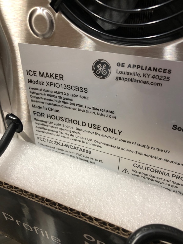 Photo 5 of GE Profile - Opal 2.0 24-lb. Portable Ice Maker with Nugget Ice Production, Side Tank and Built-in WiFi - Stainless Steel
