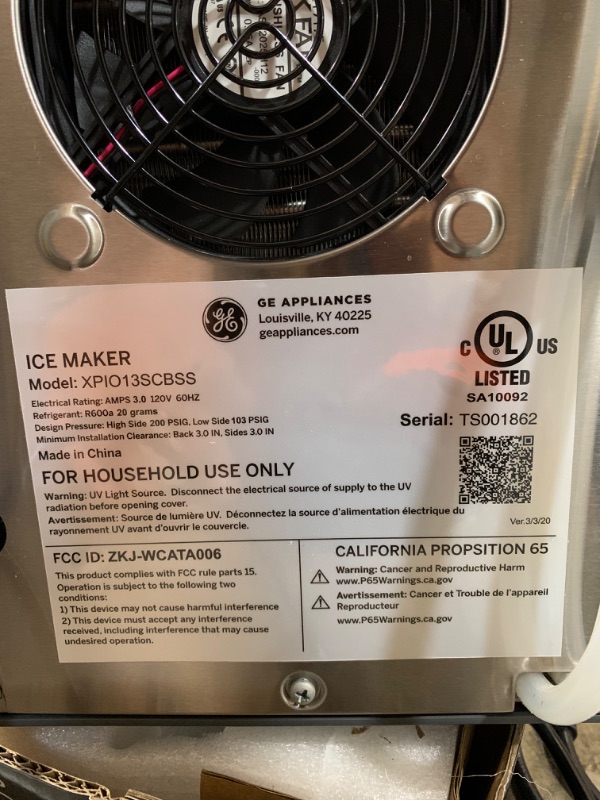 Photo 7 of GE Profile - Opal 2.0 24-lb. Portable Ice Maker with Nugget Ice Production, Side Tank and Built-in WiFi - Stainless Steel
