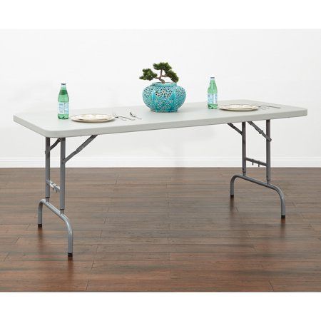 Photo 1 of 6 Foot Height Adjustable Light Gray Resin Multi Purpose Table
