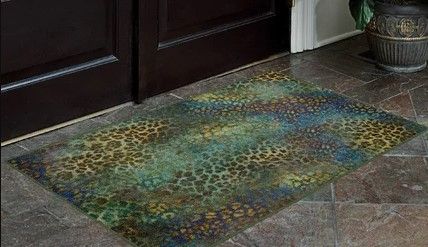 Photo 1 of Annaston Animal Print Area Rug in Blue/Green 5' x 8'
