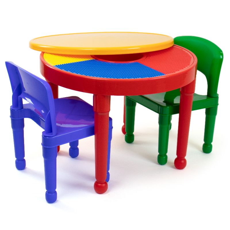 Photo 1 of Humble Crew Kids 2-in-1 Round Activity Table & 2 Chairs Set, Primary
