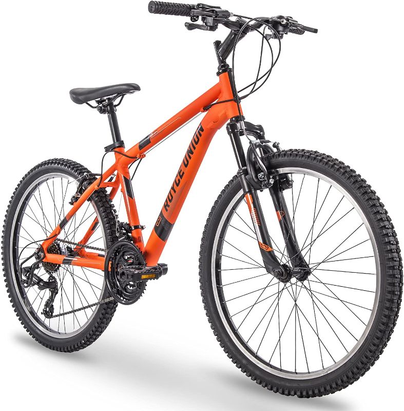 Photo 1 of 24 in" Royce Union RTT Mens 21-Speed Mountain Bike, Aluminum Frame, Trigger Shift, Matte Tangerine (74408)
