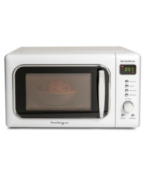 Photo 1 of Nostalgia CLMO7WH Classic Retro 0.7 Cu. Ft. Microwave, White
