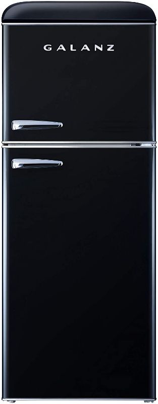 Photo 1 of PARTS ONLY NON FUNCTIONAL Galanz GLR46TBKER Retro Compact Refrigerator, 4.6 Cu.Ft Mini Fridge with Dual Door, Adjustable Mechanical Thermostat with True Freezer, Black
