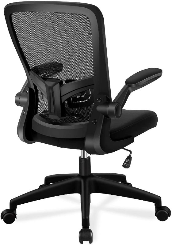 Photo 1 of Office Chair, FelixKing Ergonomic Desk Chair with Adjustable Height and Lumbar Support Swivel Lumbar Support Desk Computer Chair with Flip up Armrests for Conference Room (Black) MISSING SOME HARDWARE
