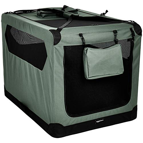 Photo 1 of Amazon Basics Folding Portable Soft Pet Dog Crate Carrier Kennel - 42 X 31 X 31 Inches, Grey
